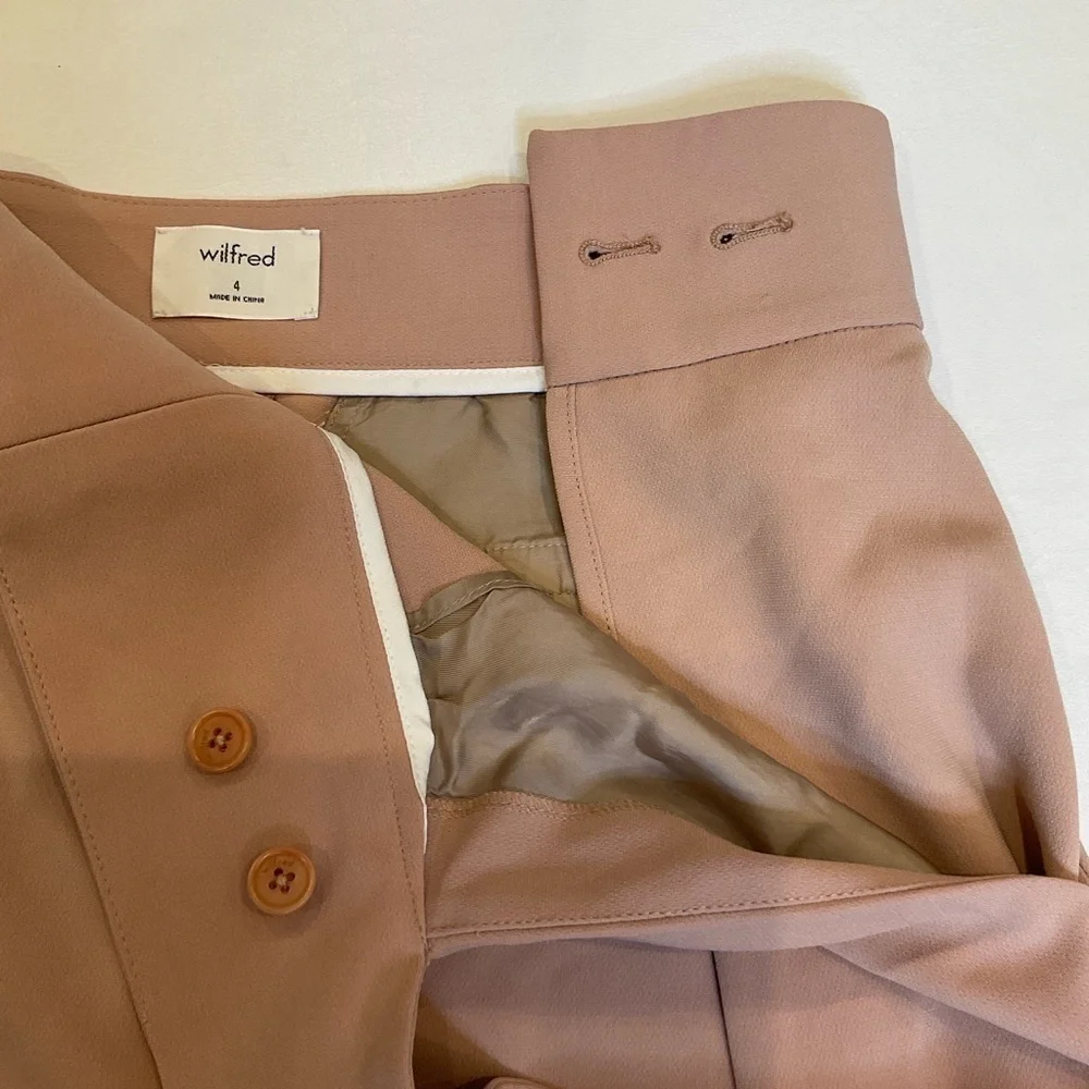 ARITZIA Wilfred Feuille  Wrap Belted Pleated Pants in Blush Size 4